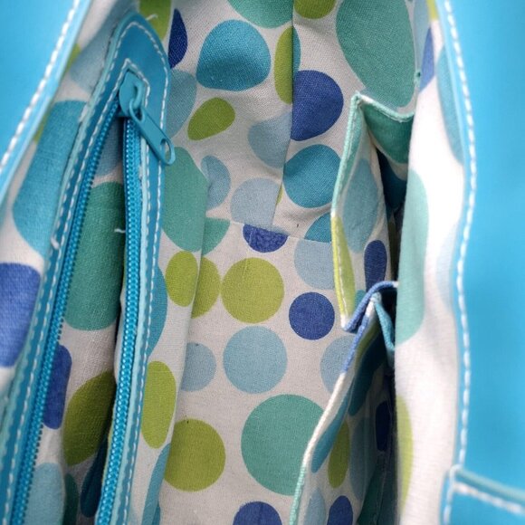 Coldwater Creek straw and blue leather handbag Coldwater Creek - Picture 7 of 8